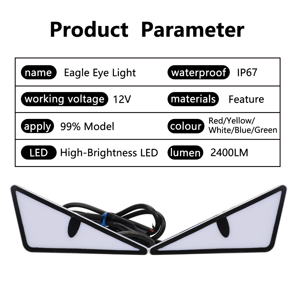 12V Led Motorcycle Car Lighting Systems Triangle Devil Eagle Eye Lights Red Blue Amber for Car Accesorios Para Moto Motorcycle