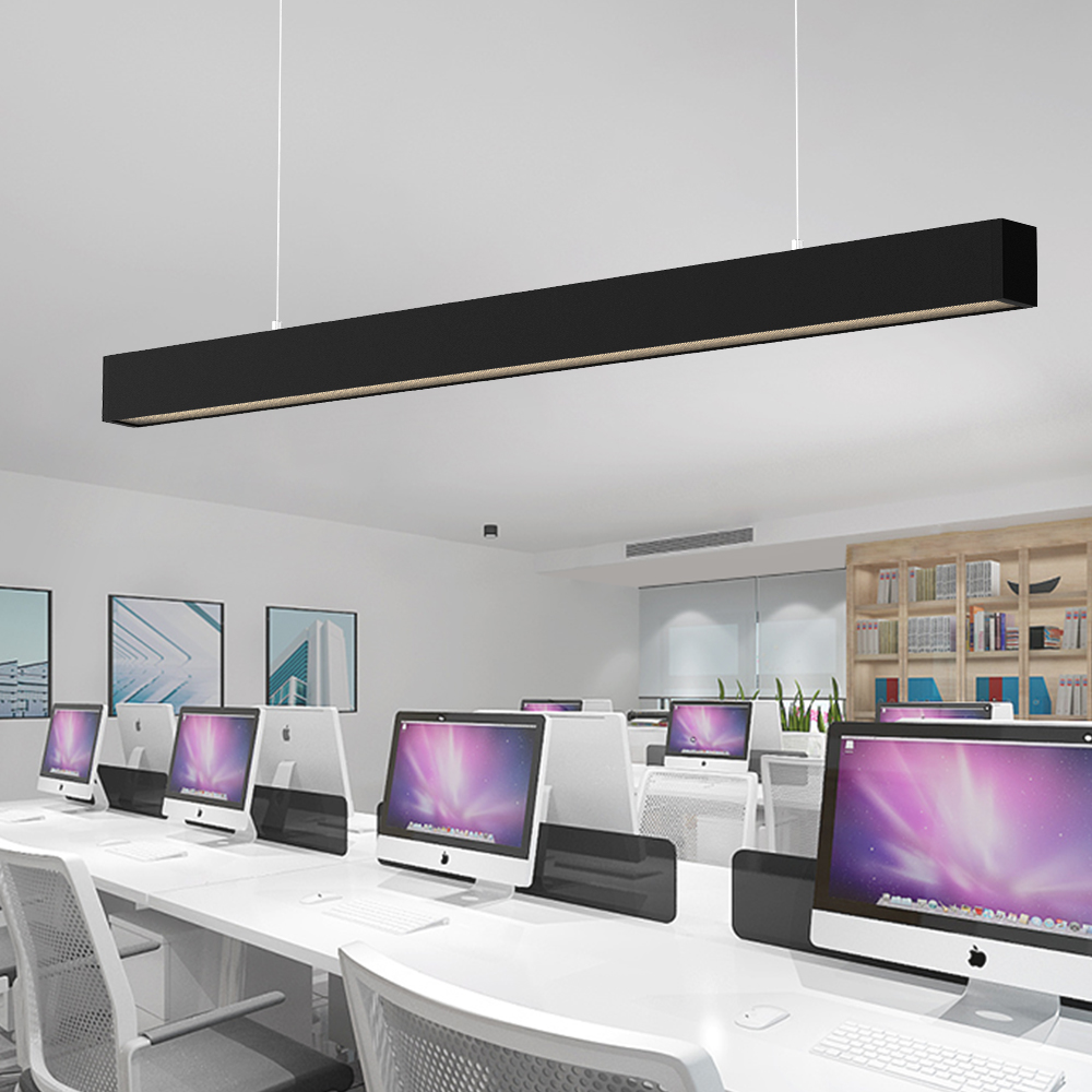 2024 Hot Led Project Office Home Dinner Pendant Light Minimalism Black Linear Light 1.6m Length 30W Suspend Light