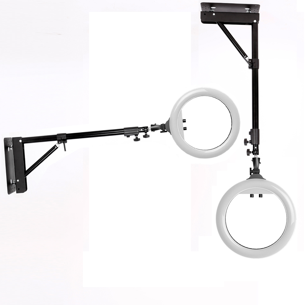 Wall Mounted Ceiling 18in LED Ring Light With Triangle Base for Beauty Salon Barber Makeup Photographic Lighting Softbox Studio