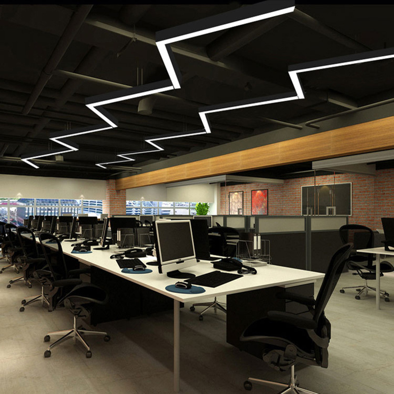 Customized Round Polygon Hollow Led Pendant Light Suspended Office Lighting Modern Dimmable Hanging Home Decorative Linear Light
