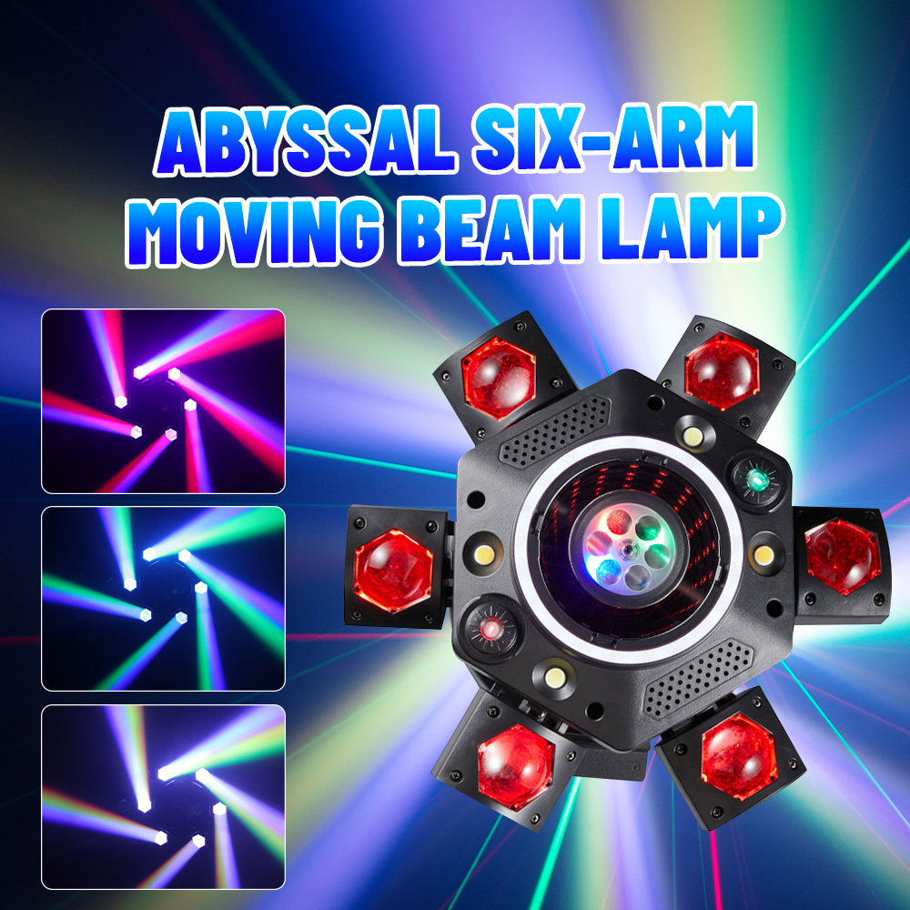 Hexagonal Kaleidoscope LED Lamp RGBW Four-Color Lighting Effects Moving Head Lights Weddings UV White Light DMX512 Control IP33