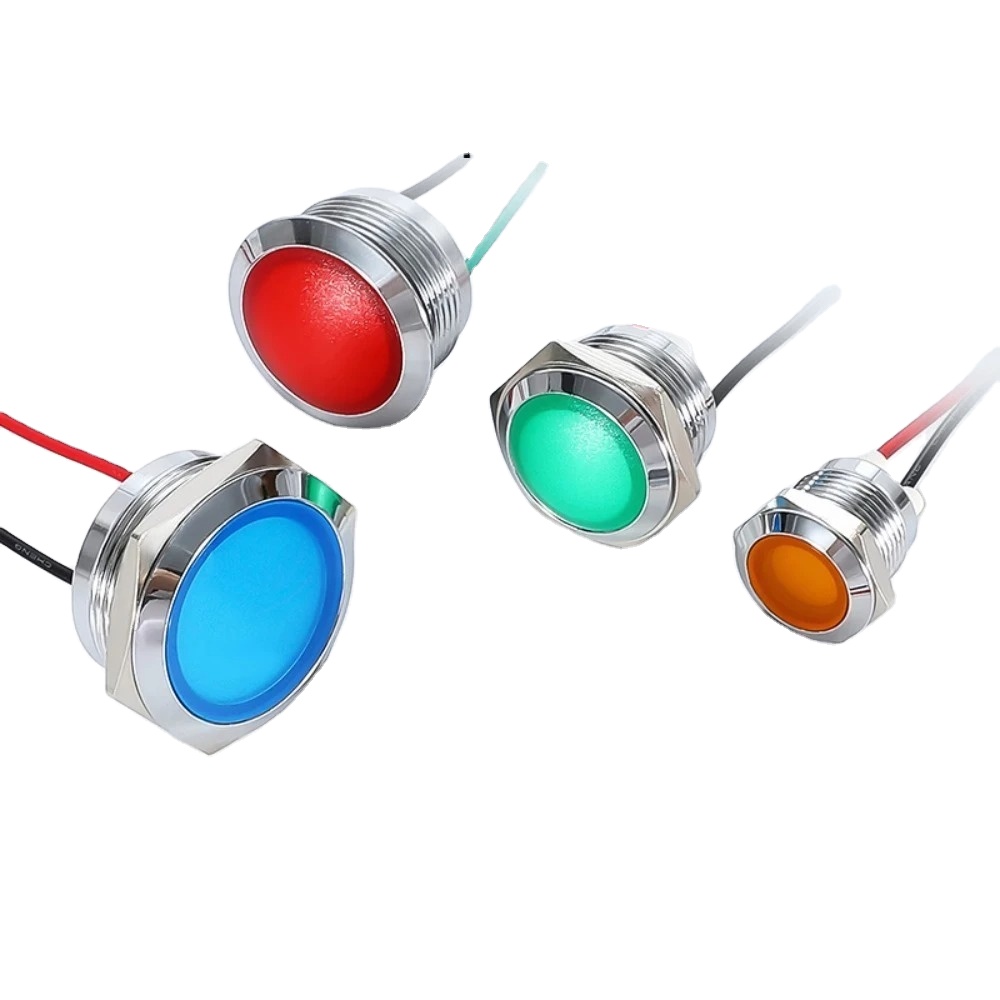 12mm 16mm 19mm 22mm LED Spherical Metal Indicator Light Flat Head Waterproof Pilot Lamp Mini Indicator Lights Led Panel Light
