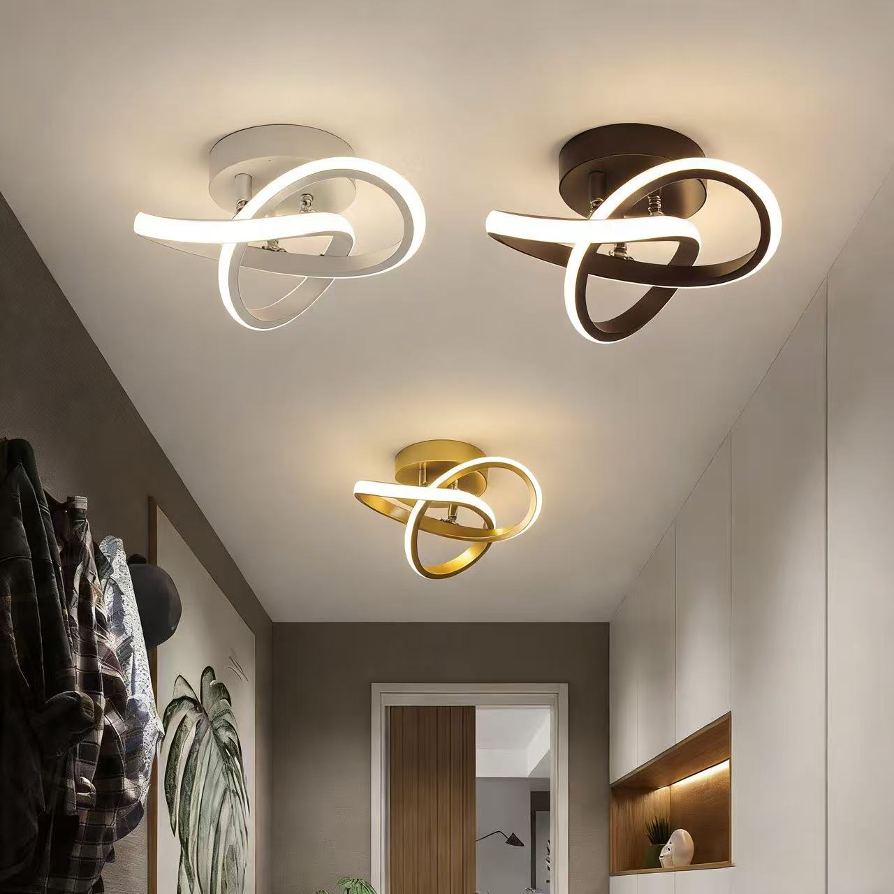 Modern Minimalist Irregular Led Pendant Lamp Creative Small Pendant Light for Entryway Corridor Bedroom