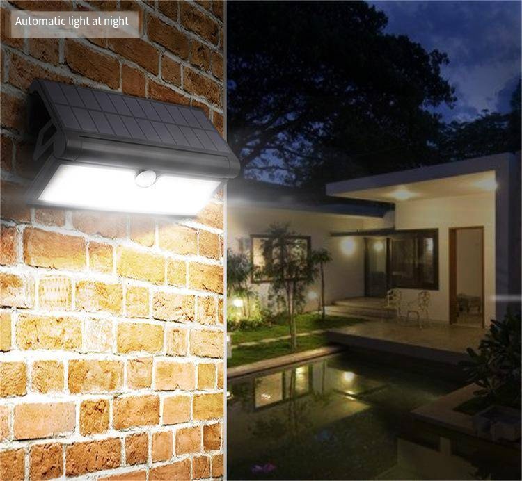 Solar LED Waterproof Outdoor Landscape Wall Light for Courtyard Garden IP65 Triangle Foldable Path Light Human Sensing Function