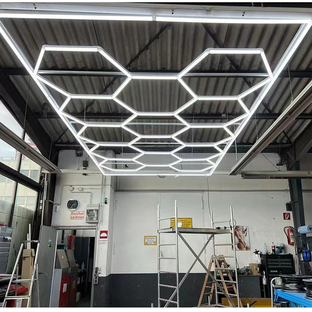 High Performance One-Step Installation Auto Detailing Shop Workshop Garage Light Octagon Hexagon LED Light