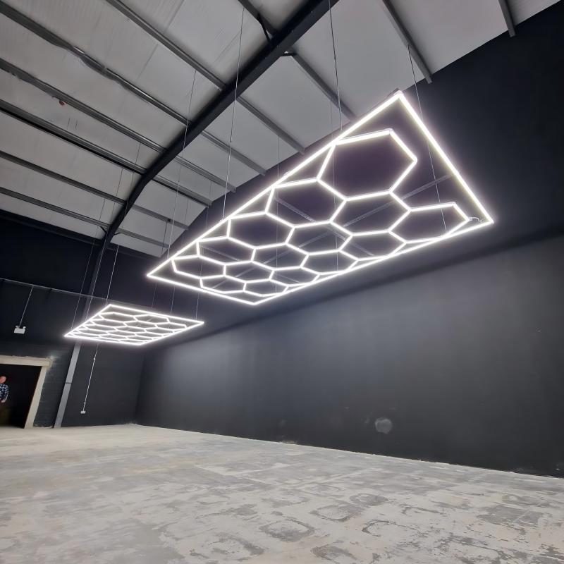 Retail Store LED Ceiling Light Hexagonal Honeycomb Modular Linkable Commercial Light Showroom Clothing Store Gym