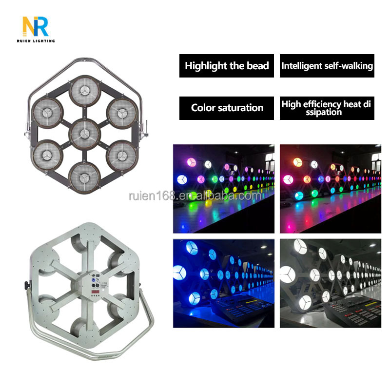 Popular RGBW 4in1 Retro Hexagon Light Led Matrix Pixel Light 7*30w Ambient Event Display Stage Background Lighting