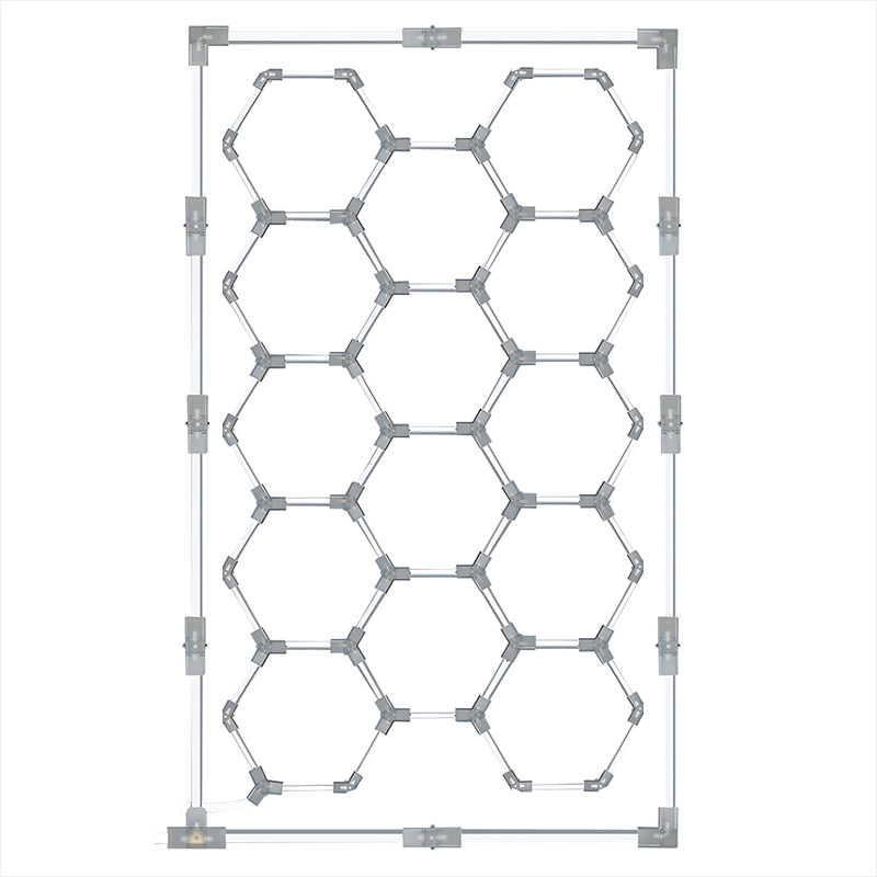 2025 Hot Selling Customized Garage Hex Hexagonal Led Lights 672w Honeycomb Led Car Detailing Ceiling Light Car Workshop Light