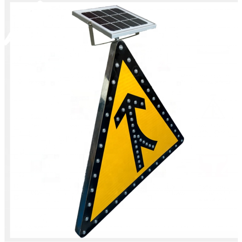 High Quality Top Selling Solar Energy LED Traffic signal Warning Light Triangle Solar Traffic Sign