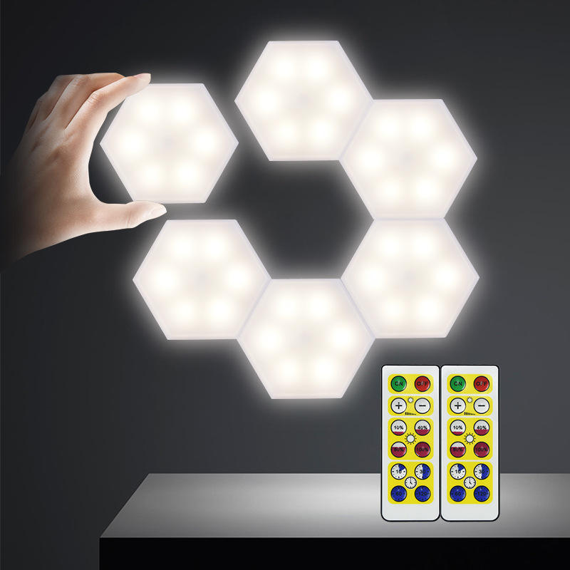 Luxury Diy Rgb Wall Lights Indoor Modern Home Touch Sensor Honeycomb Geometric Panels Hexagonal Led Light Wall Lamp