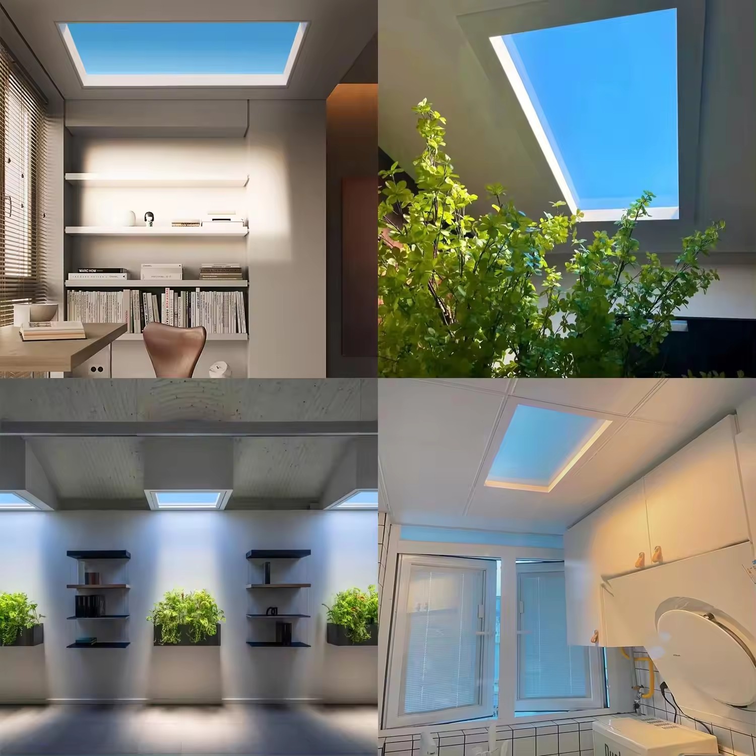 Indoor Artificial Sunlight Hight CRI Lamp Recessed Window Blue Sky Rooflight Faux LED Ceiling Virtual Skylight Panel Light