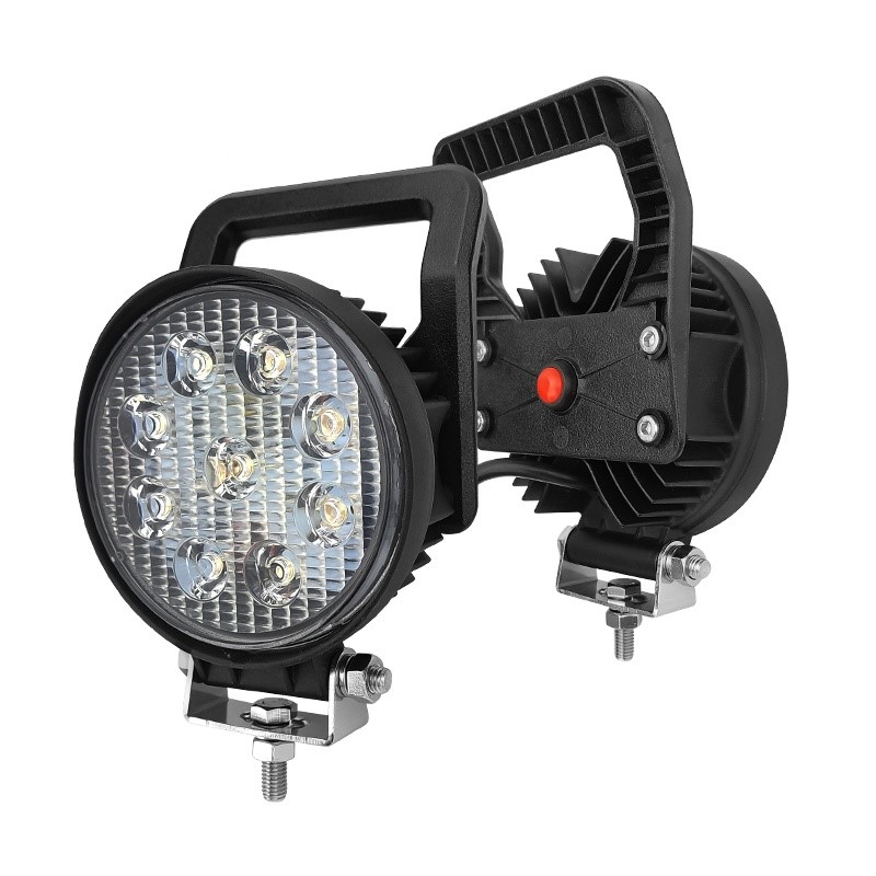 Excavator Tractor 5 Inch Led Work Light 27W Flood/Spot Beam Round Led Working Lamp with Handheld and Switch