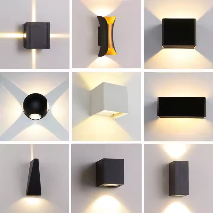 Luxury Led Square Modern Mounted up Down Garden Living Room Wall Home Room Decor Waterproof Outdoor Wall Light Lamp