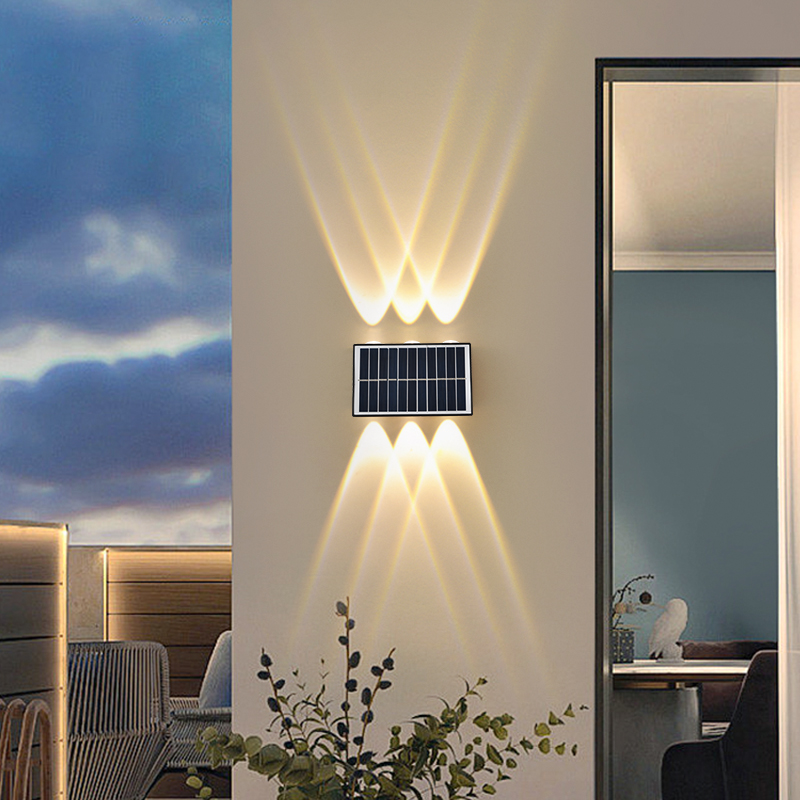 4LED 6LED Solar Waterproof Wall Lamp Stainless Steel Corridor Decorative Villa Wall Light for Courtyard Garden LED Lights