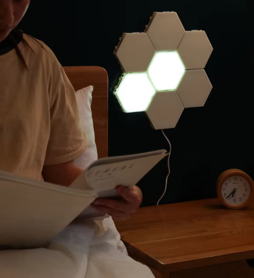 LED Panel Hexagonal Wall Lamp DIY Geometry Splicing Hex Honeycomb Night Light