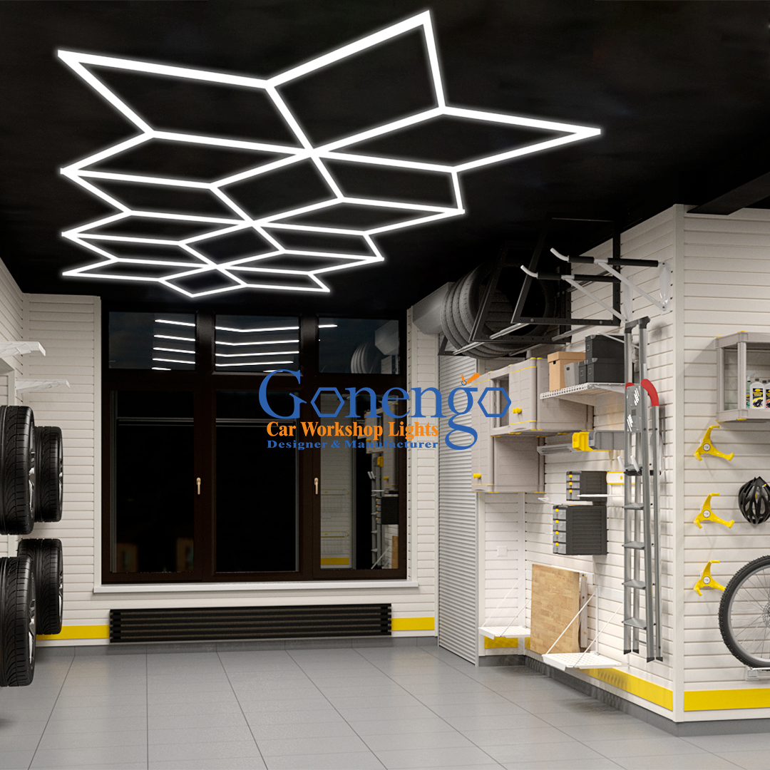 Factory Supply Auto Detailing Giant Snowflake LED Lights For Car Showroom Garage Easy Install AC Power Supply 6500K Color