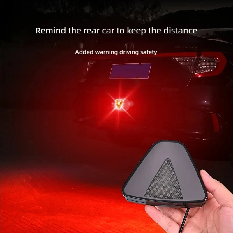 12V 24V Dynamic Colorful RGB LED Brake Lights Car Triangle Rear Third Brake Lights Pilot Warning Stop Safety Lamp for Car Truck