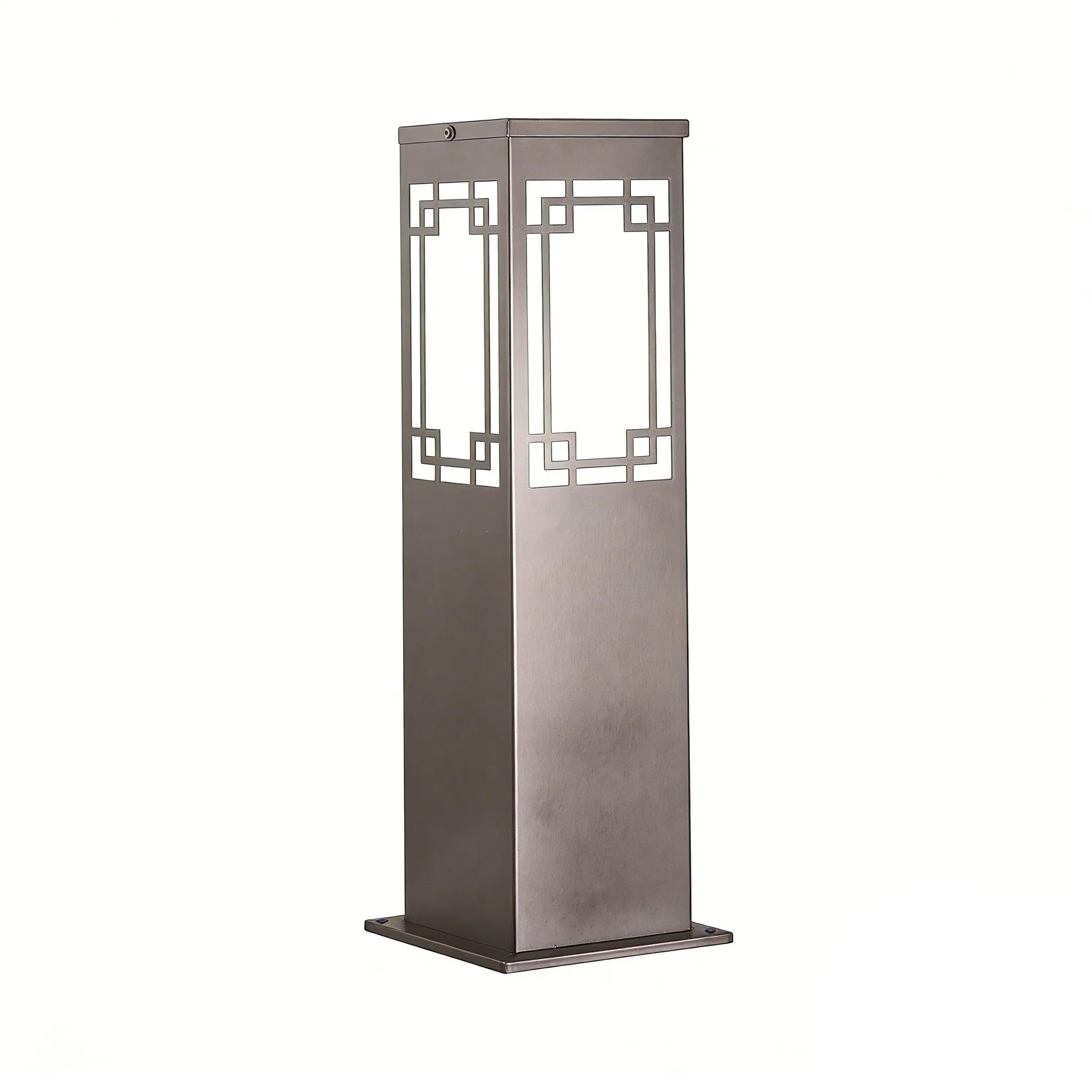 Outdoor Solar Powered Path Light with Decorative Geometric Metal Cutout
