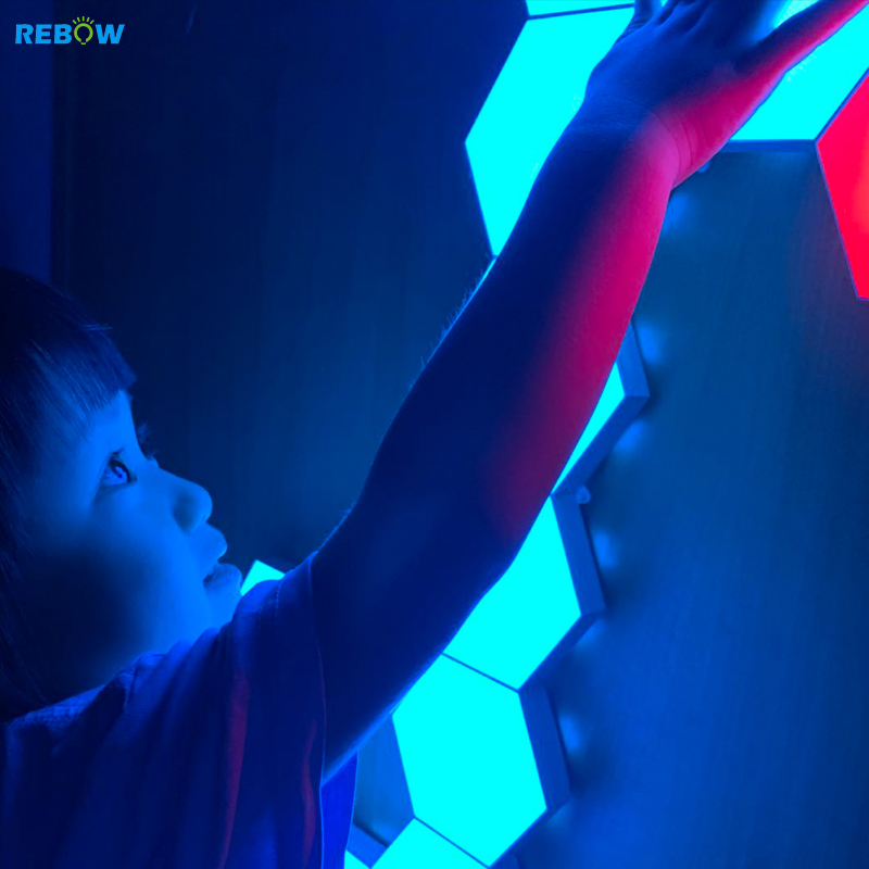 Rebow Large Stock DIY Modern Nordic Minimalist Touch Honeycomb RGB Led Indorr Hexagon Night Light