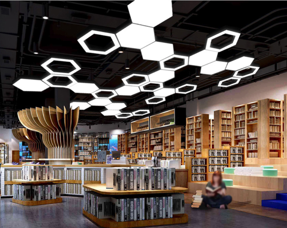 Hot Selling Office Coffee Gym Led Hexagonal Honeycomb Styling Pendant Light