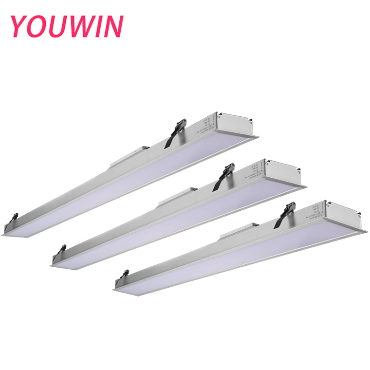 High Quality 3-Year Modular Suspended LED Recessed Linear Lights IP65 Aluminum Body 1200mm Indoor Office Supermarket Lighting