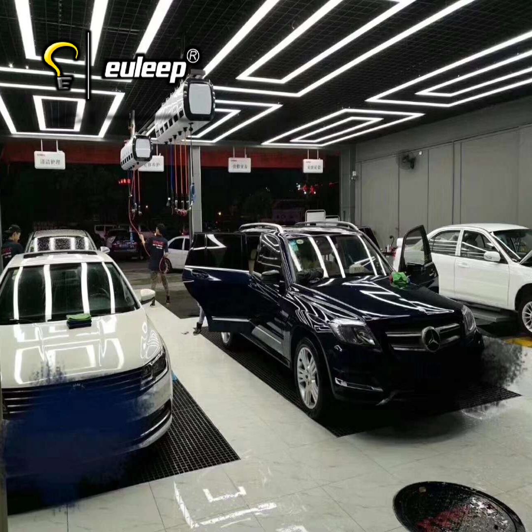Fashion Design Led Linear RGBW Auto Show Room Car 4S WorK Shop Decorative Ceiling Linear Lights for Garage Light Fixtures