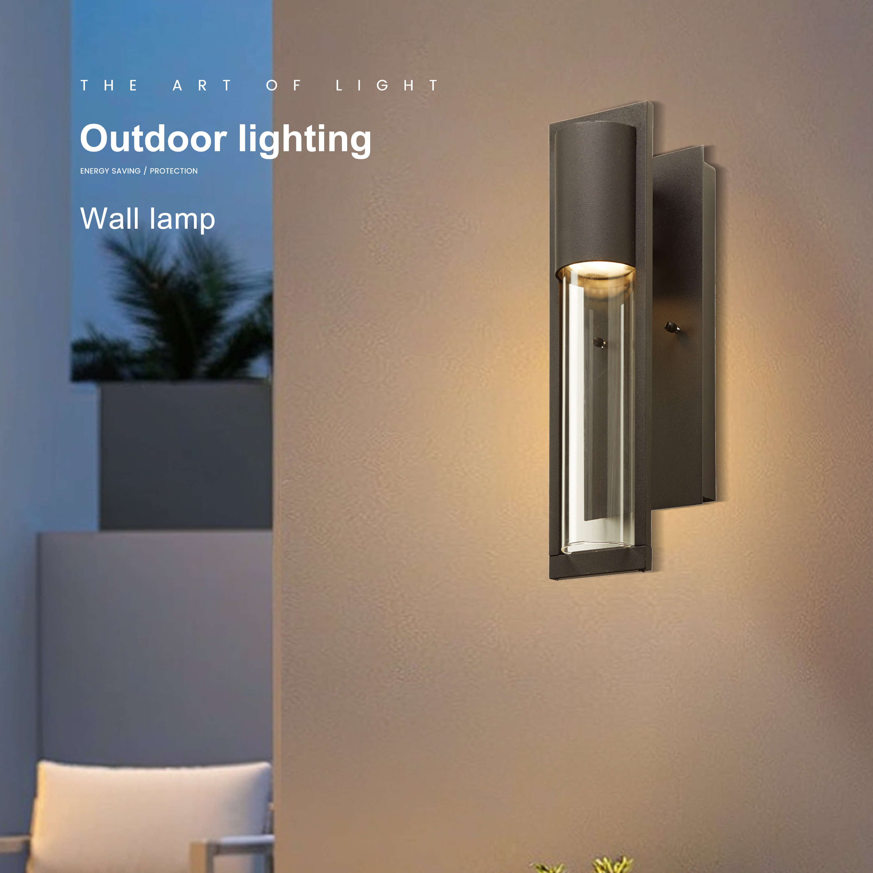 Outdoor Waterproof Square Aluminum Led Wall Lamp for Villa Corridor Courtyard Exterior Garden Balcony Terrace
