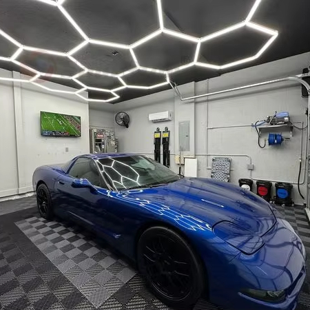 Garage Quadrate Floor LED Work Lights Rechargeable Durable 6000K Daylight Dimmable for Auto Car Body Repair Workshop
