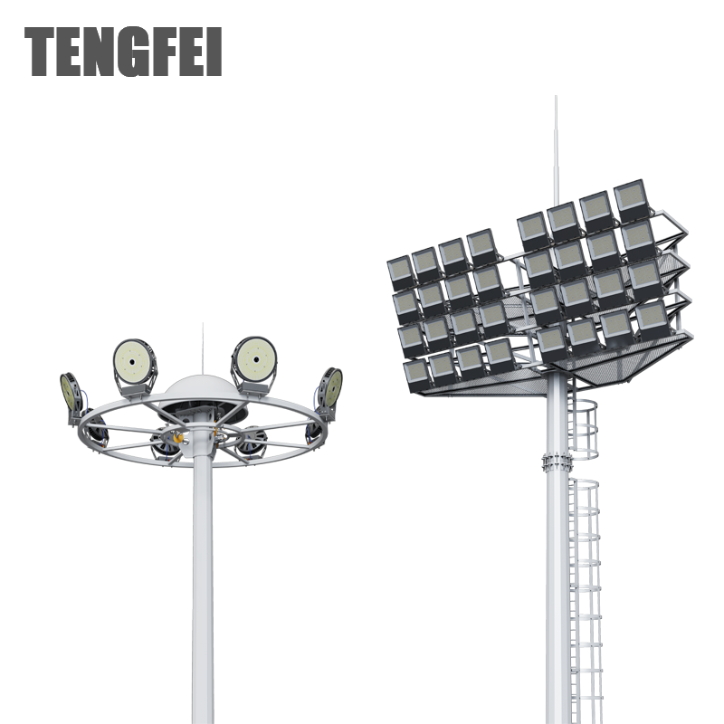 Tengfei 15~45m Octagonal Steel Pole High Mast Led Stadium Light for Large Football Field