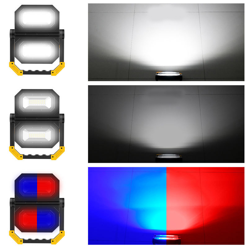 Factory Cheap Price LED Folding Work Light Outdoor Portable Camping Hand Light Emergency Charging Search Handheld Lamp
