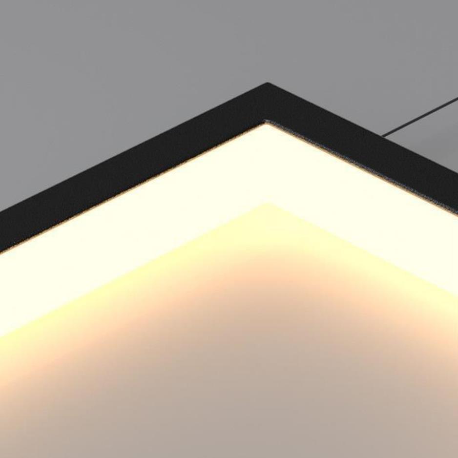 APCITL Black Gold Modern LED Pendant Light Hotel High Ceiling Geometric Hanging Lamp Staircase Large Long Customized Chandelier
