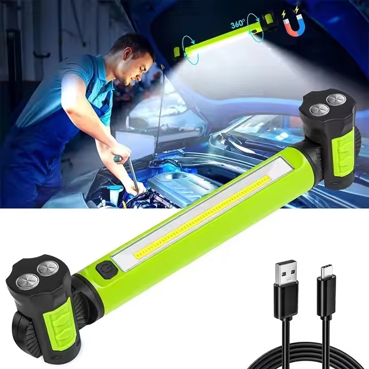 Shingel Waterproof IP65 Cordless Rechargeable Magnetic LED Underhood Work Light with Hooks