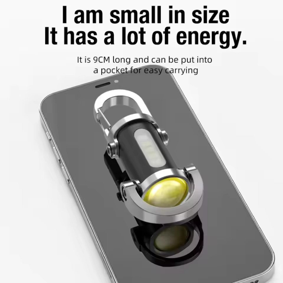 Wholesale Pocket LED Keychain Light Rechargeable Portable Light Work Light Emergency Camping Hiking Handheld Mini Flashlight