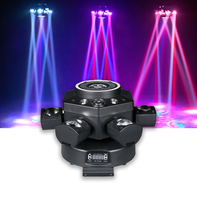 Hexagonal Kaleidoscope LED RGBW Four-Color Ultra Smooth Dimming Moving Head Lights PVC IP33 Stage Lighting