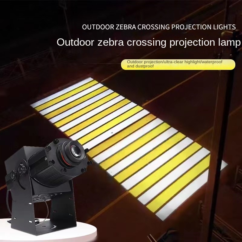 Zebra Crossing RGB LED Outdoor Industrial Logo Spotlight IP67 Traffic Sign Advertising Pattern Tunnel Lighting Aluminum Alloy