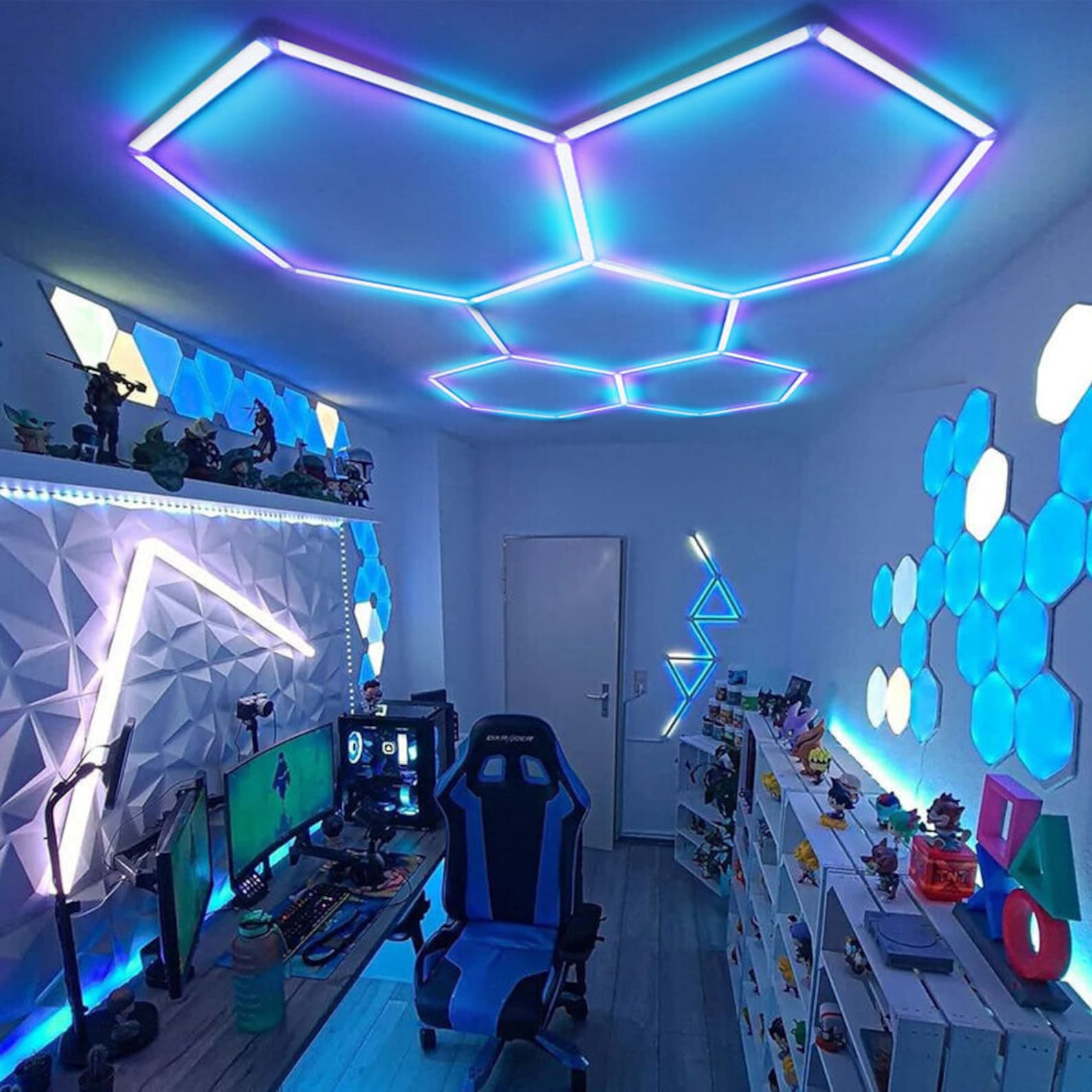 Hexagon Lighting Led Showroom Supermarket Shop Barber Night Club Light Hex Rgb Lights For Decoration