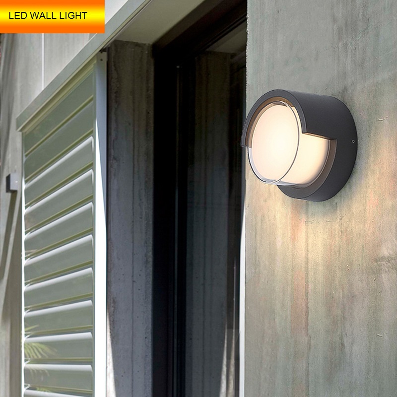 Aluminum Shell Modern Round Surface Mounted LED Wall Lighting 10W for Garden
