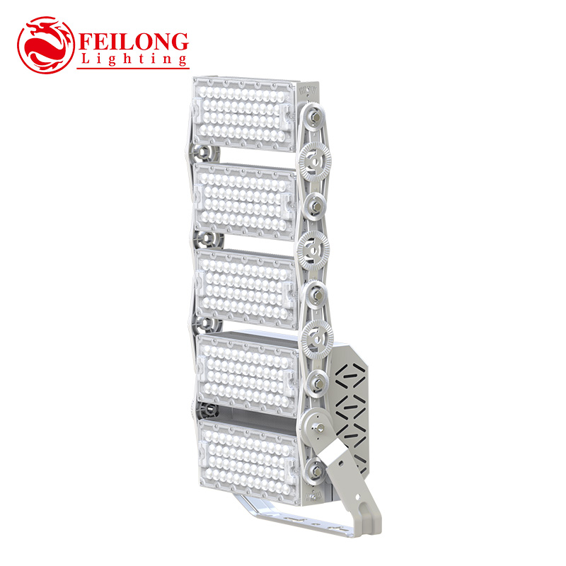 High Lumen 5 Modular Units 600W Max Power LED Flood Lights Outdoor Aluminum Sports Stadium Lights with IP65 AC Power Supply