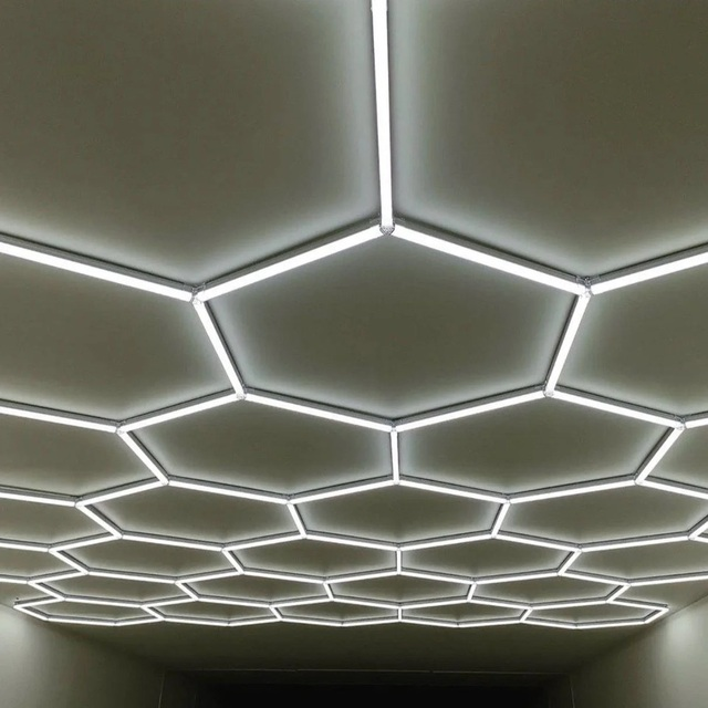 Car Workshop Honeycomb Light Geometric Design DIY High Lightness Hexagonal Garage Work Light Hexagon Led Light