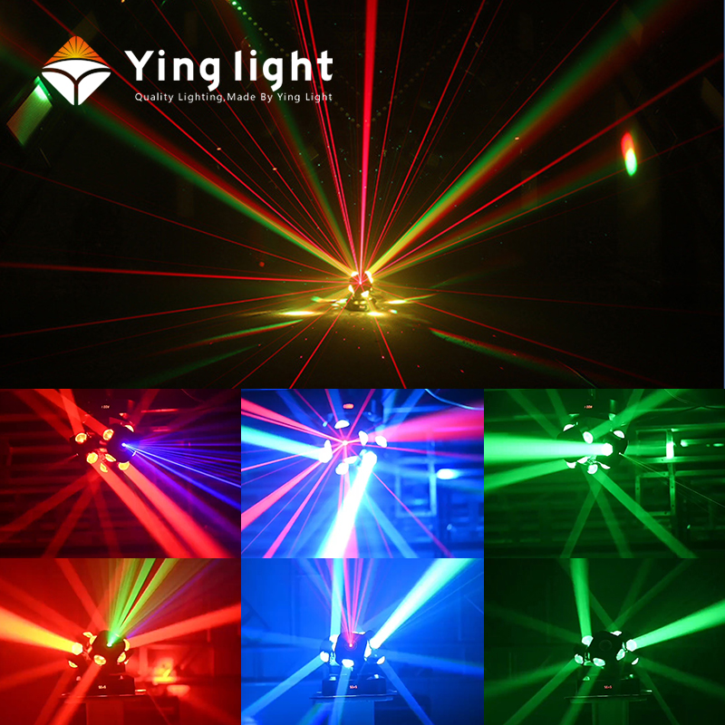 3 Heads Hot Wheel Rotation Moving Head Light 180W RGBW LED + Laser DMX512 Pyramid Design Hexagonal Lens for Stage Bar