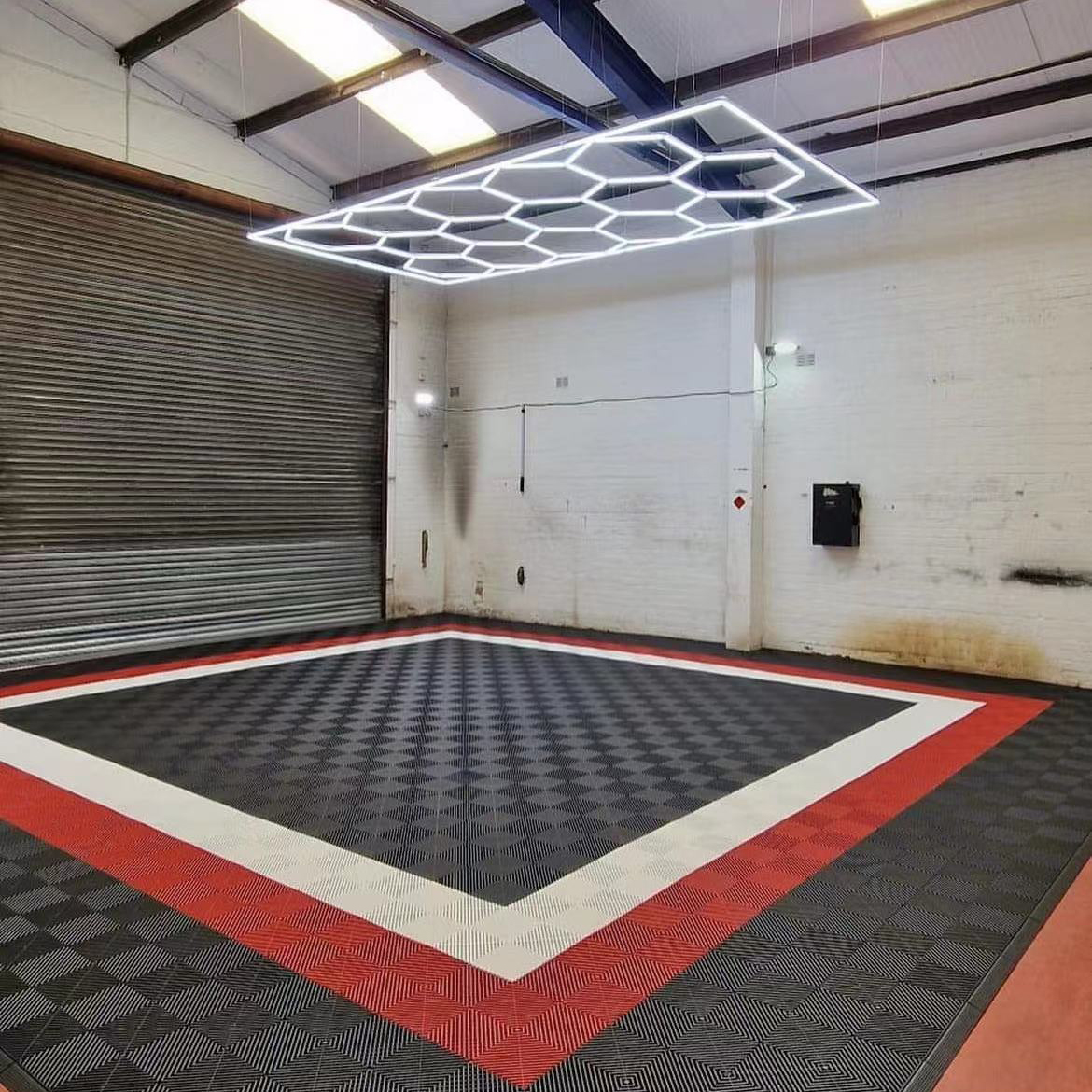 2024 Hexagonal Led Ceiling Lights Hex Lights for Garage Ceiling Honeycomb Auto Detailing Lamp Led Garage Light