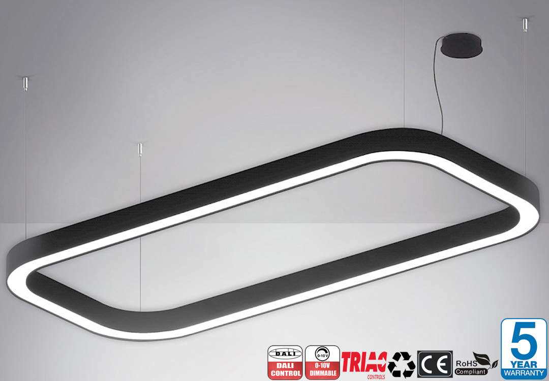 Curved Profile Rectangle LED Pendant Light