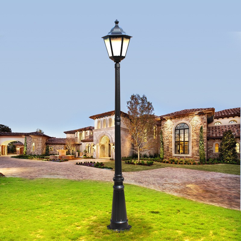 European-Style Double-Headed LED Antique Street Lamp 3m Outdoor Waterproof Retro Garden Lamp Poles Octagonal Courtyard Lighting