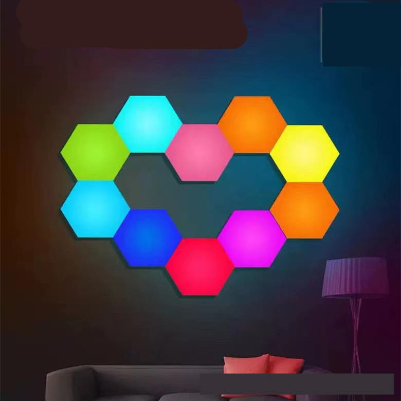 Innovative Hexagonal RGB LED Touch Sensor Wall Light
