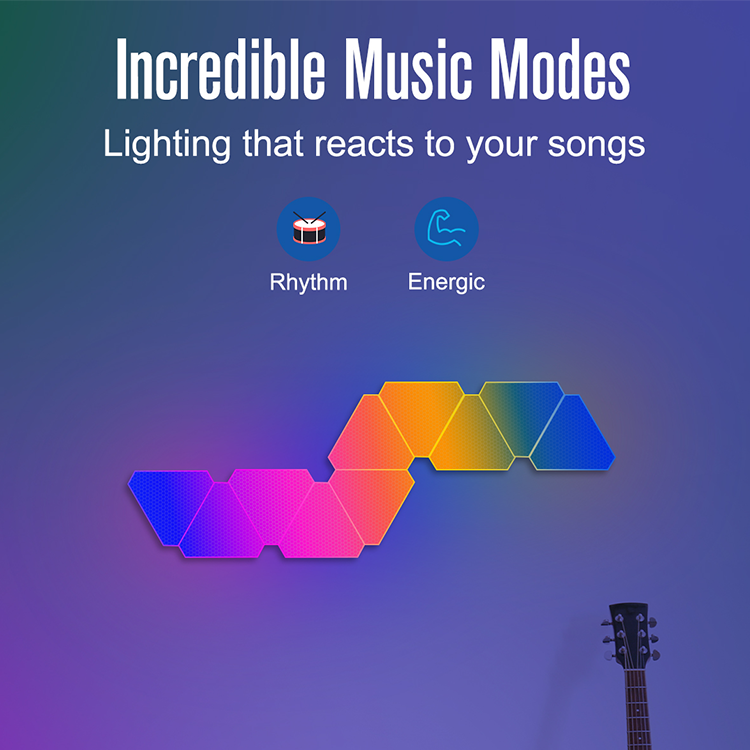 Smart Multicolor Triangle LED Wall Light Music-Controlled Via WiFi for Nightclubs Quantum Lamp Night LED Lighting