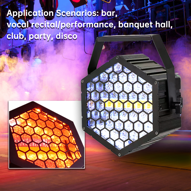 Hexagon Retro LED Stage Light DMX RGB Effect Light for Nightclub Disco Party Banquet Hall Performance