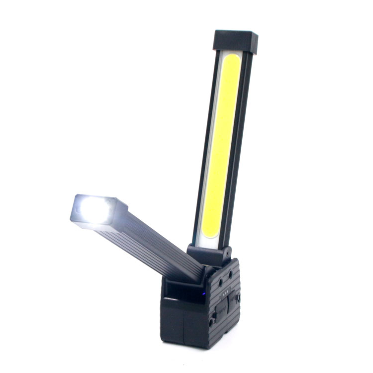 USB Rechargeable Gear Dimmable Gym Lamp Magnetic COB Work Light with 180 Degree Folding for Posing Handheld Work