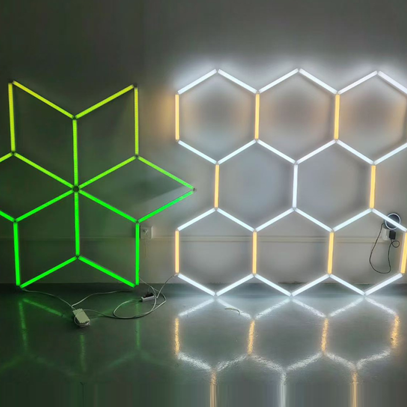Hot Sale Garage Hexagon Led Honeycomb Ceiling Auto Workshop Detailing Hexagonal Led Light for Car Wash Shop