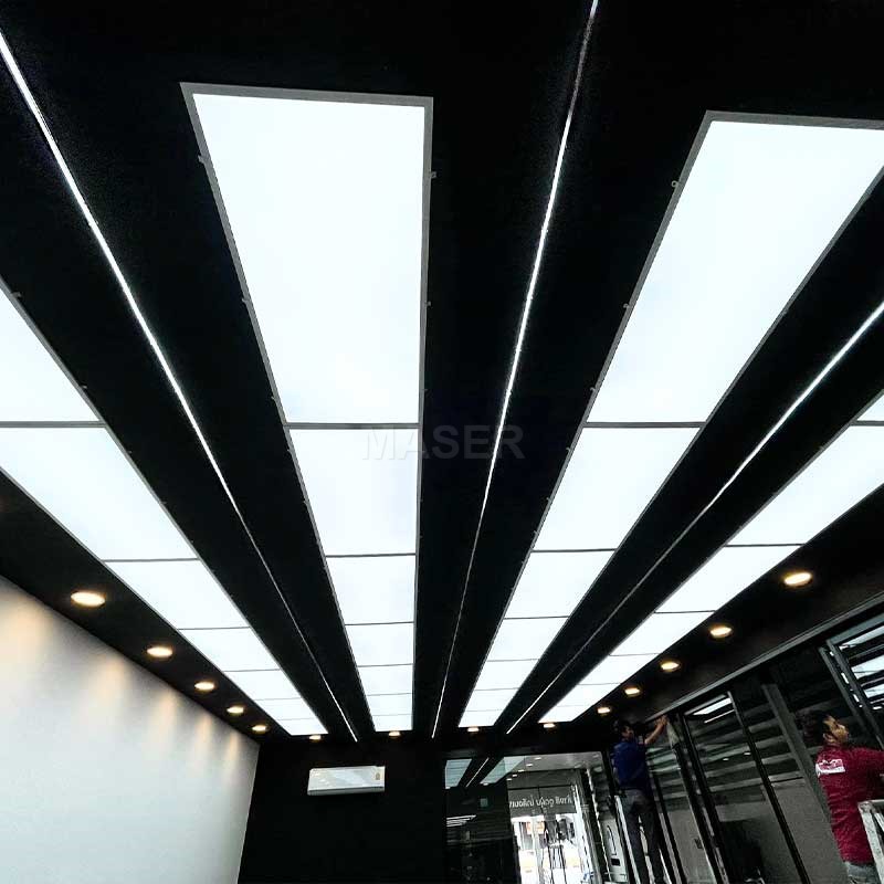 High Brightness LED Flat Panel Lights Car Wash Lamp LED Workshop Lights for Car Painting and Detailing Shop 7 Grid System