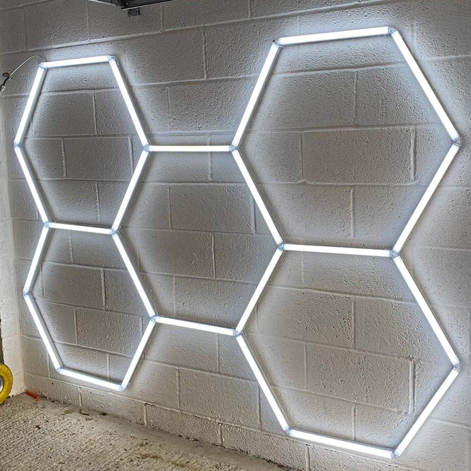 Ceiling Lighting Hexagon LED Work Light For Garages Car Wash Detailing Honeycomb Style Garage LED Light